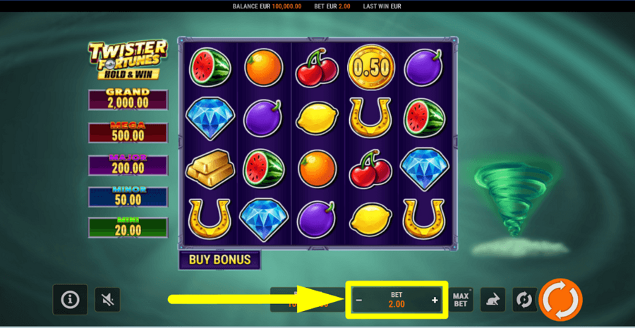 Twister Fortunes Hold And Win Bet Value