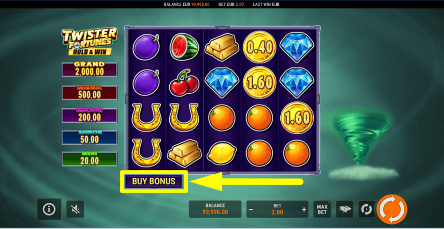 Twister Fortunes Hold And Win Buy Feature