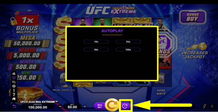 Ufc Gold Blitz Extreme Autoplay Feature