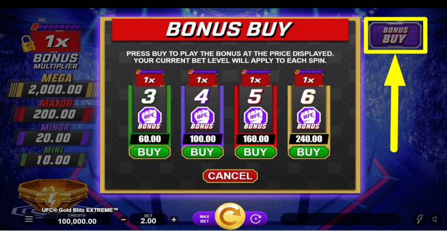 Ufc Gold Blitz Extreme Buy Feature