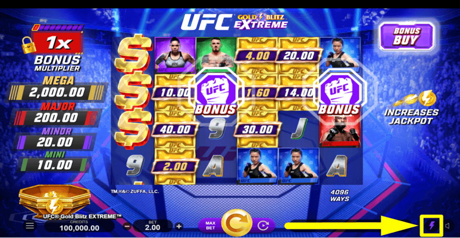 Ufc Gold Blitz Extreme Turbo Feature