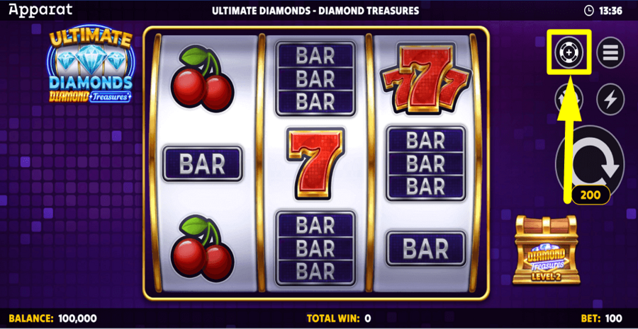 Ultimate Diamonds Diamond Treasures Bet Value
