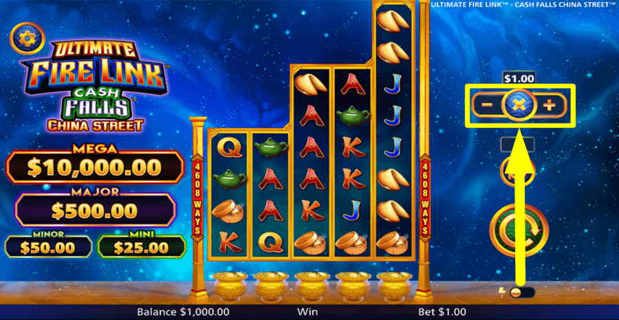 Ultimate Fire Link Cash Falls China Street Bet Value
