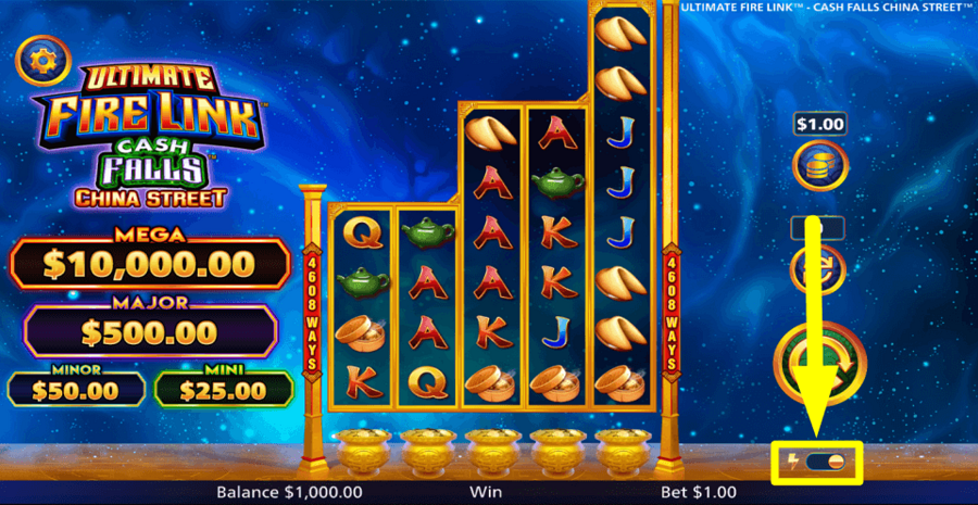 Ultimate Fire Link Cash Falls China Street Turbo Feature