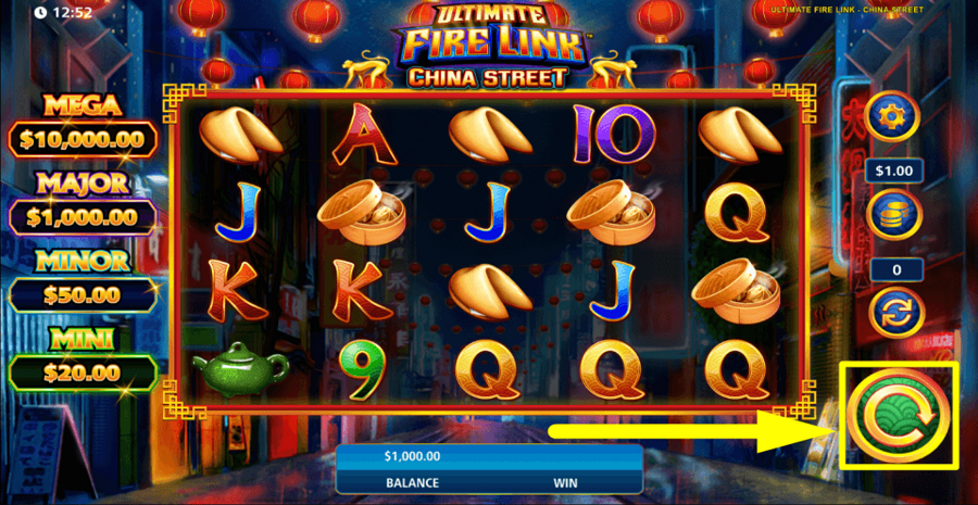 Ultimate Fire Link China Street Spin Button