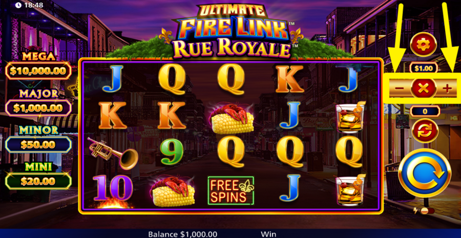 Ultimate Fire Link Rue Royale Adjust Bet