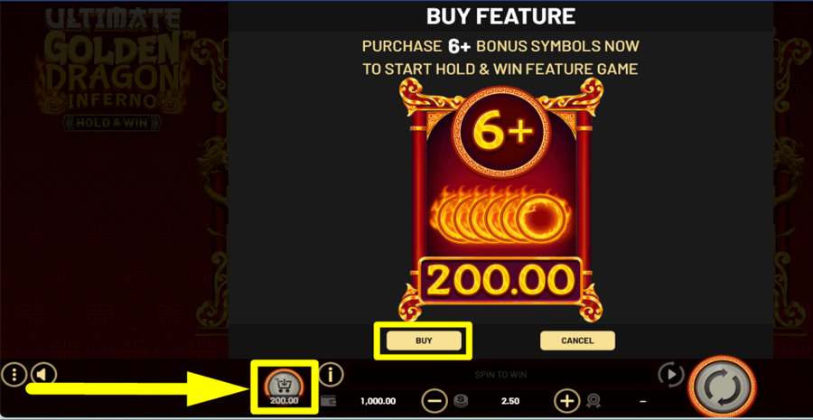 Ultimate Golden Dragon Inferno Hold And Win Buy Feature