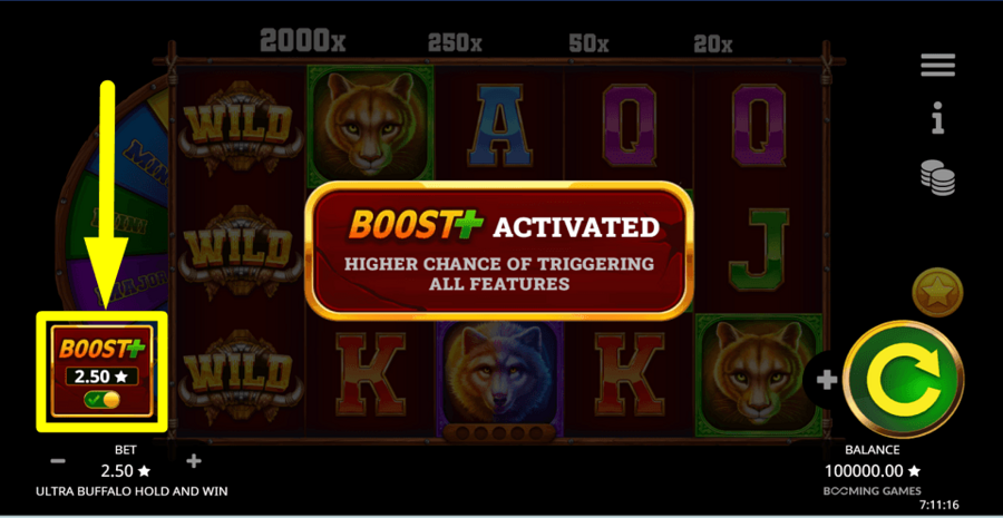 Ultra Buffalo Hold And Win Boost Plus Feature
