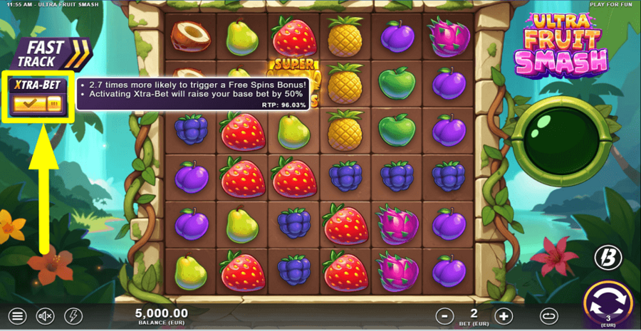 Ultra Fruit Smash Extra Bet Feature
