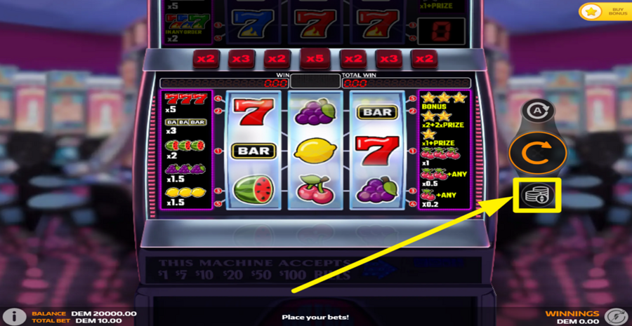 Ultraxtreme 777 Adjust Bet