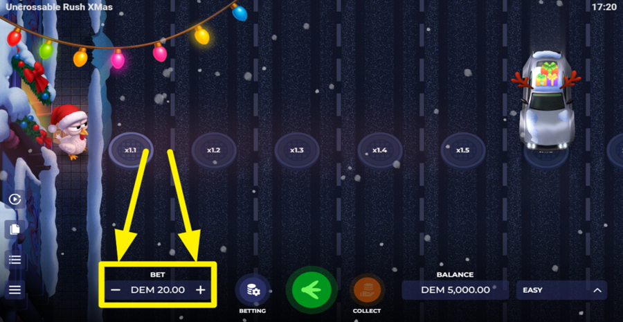 Uncrossable Rush Xmas Adjust Bet