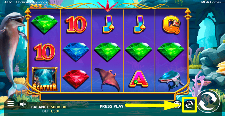 Undersea Diamonds Autoplay Feature