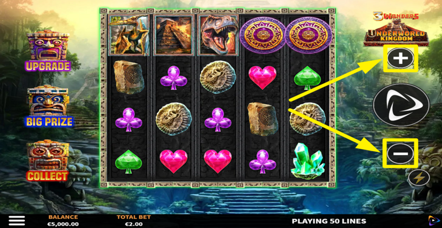 Underworld Kingdom 3 Wonders Adjust Bet