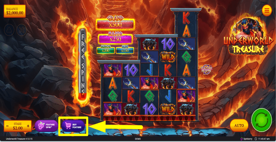 Underworld Treasure Buy Feature