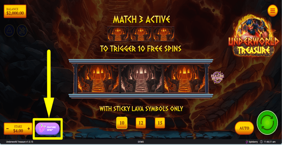 Underworld Treasure Feature Spin Feature