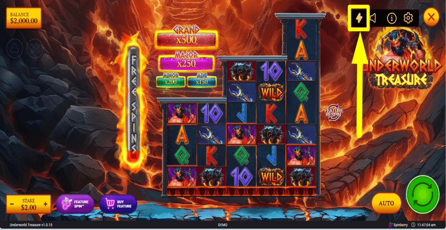 Underworld Treasure Turbo Feature