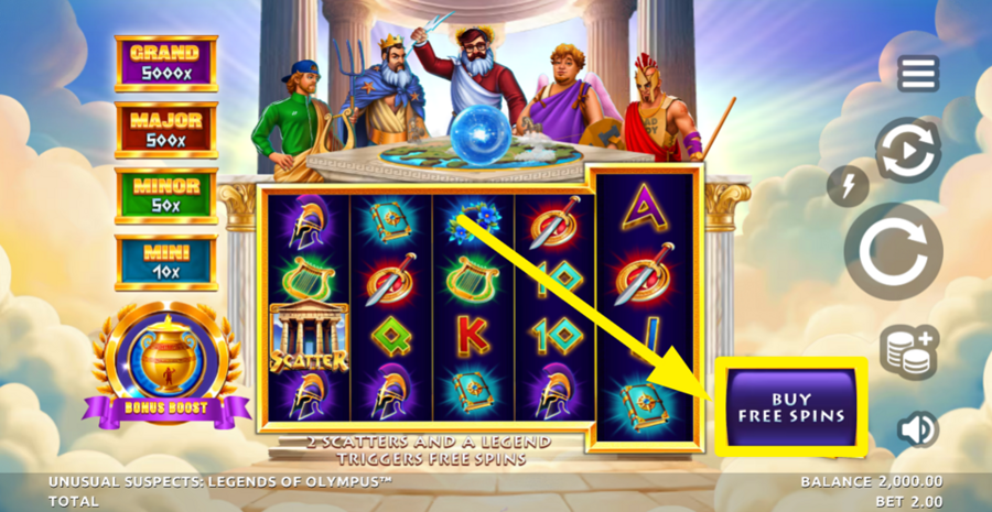 Unusual Suspects Legends Of Olympus Buy Bonus