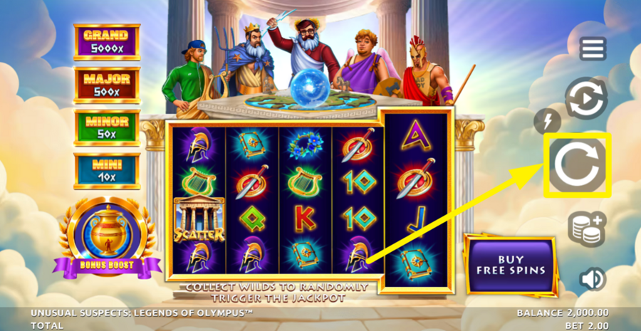 Unusual Suspects Legends Of Olympus Spin