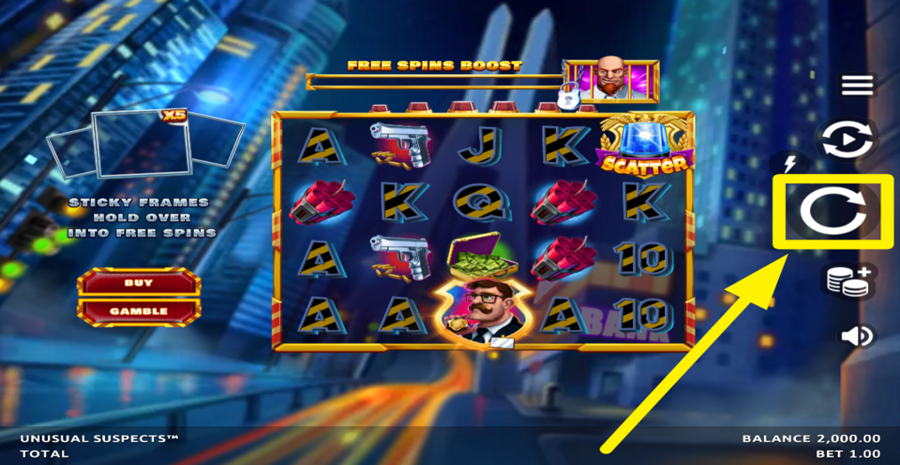 Unusual Suspects Spin Button