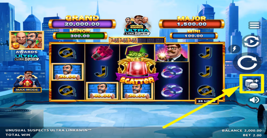Unusual Suspects Ultra Link And Win Adjust Bet