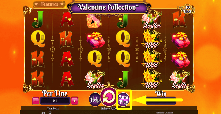 Valentine Collection 20 Lines Autoplay Feature