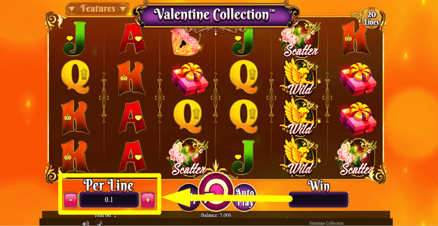 Valentine Collection 20 Lines Bet Value