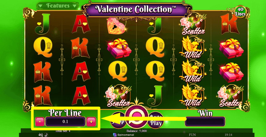 Valentine Collection 40 Lines Bet Value