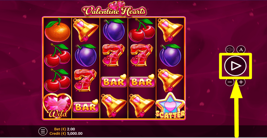 Valentine Hearts Play Button