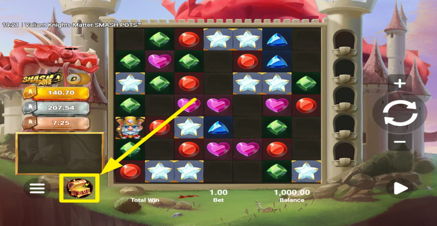 Valiant Knights Matter Smash Pots Buy Bonus