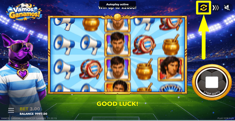 Vamos Ganamos Autoplay Feature