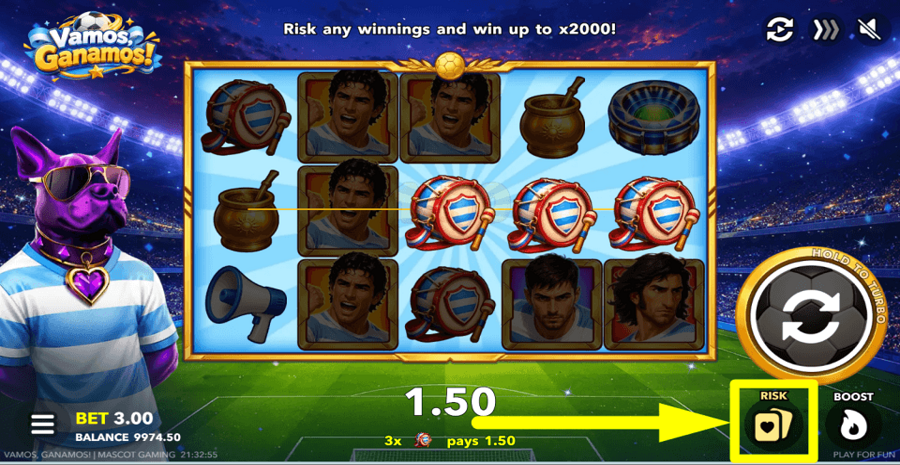 Vamos Ganamos Gamble Feature