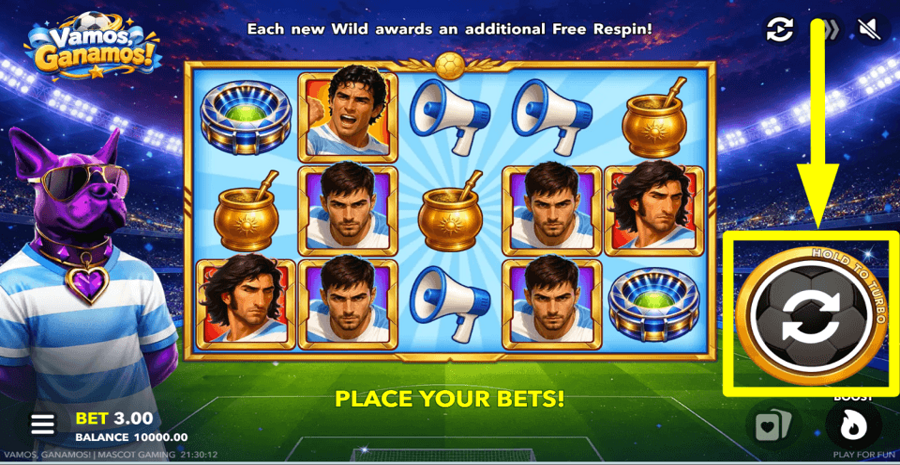 Vamos Ganamos Spin Button