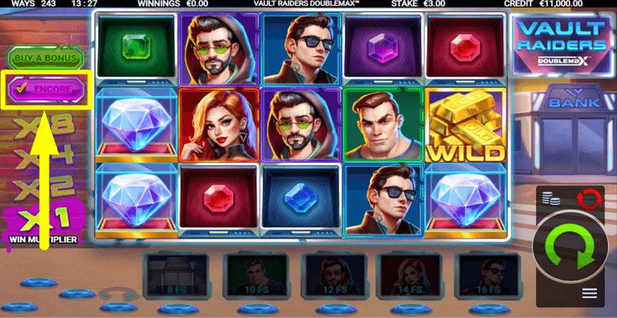 Vault Raiders Doublemax Encore Feature