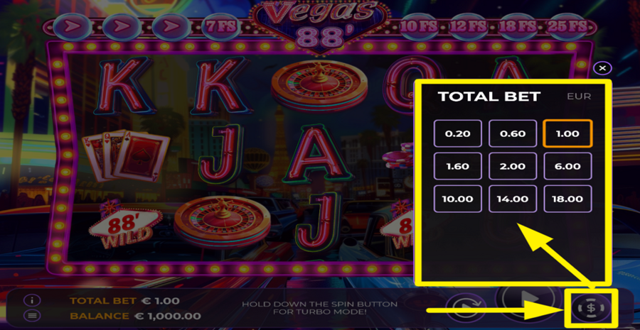 Vegas 88 Adjust Bet
