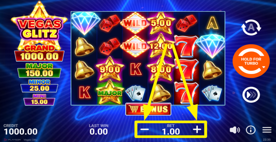 Vegas Glitz Adjust Bet