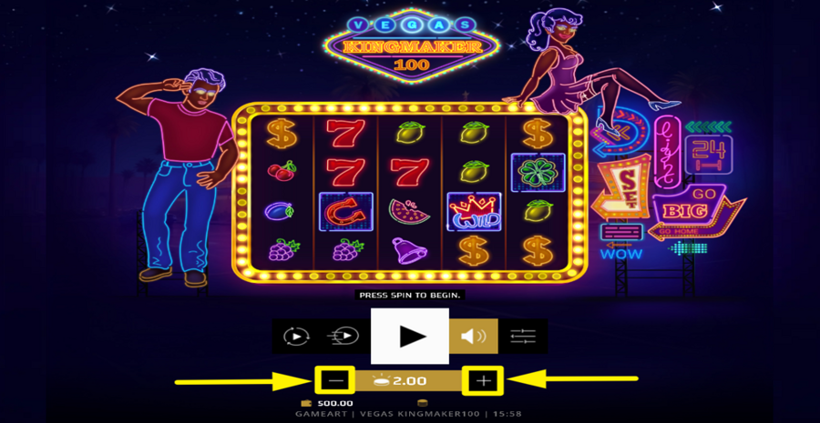 Vegas Kingmaker 100 Adjust Bet