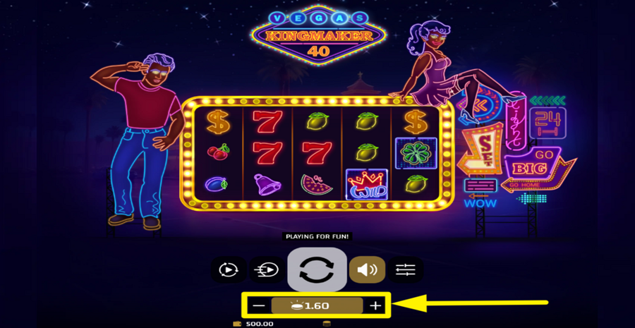 Vegas Kingmaker 40 Adjust Bet