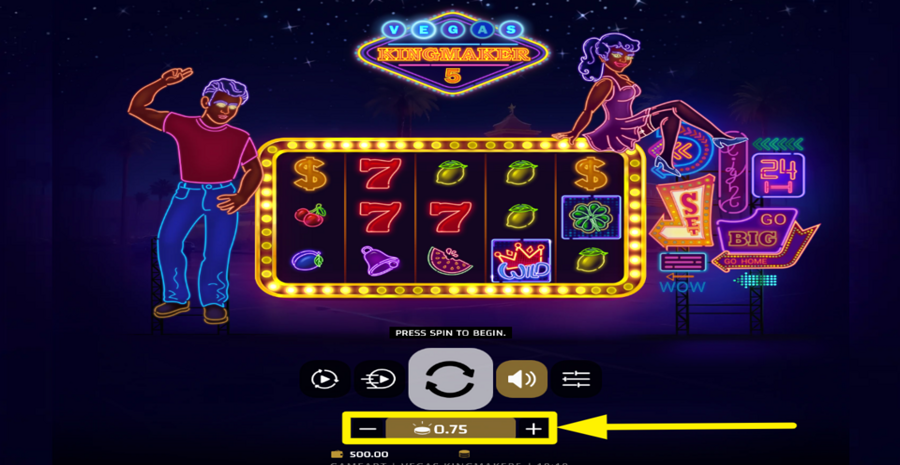 Vegas Kingmaker 5 Adjust Bet