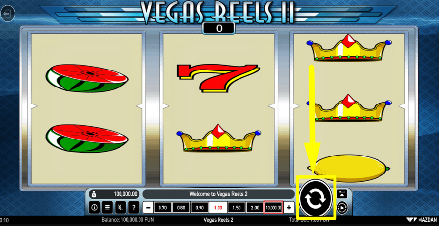 Vegas Reel Ii Play Button