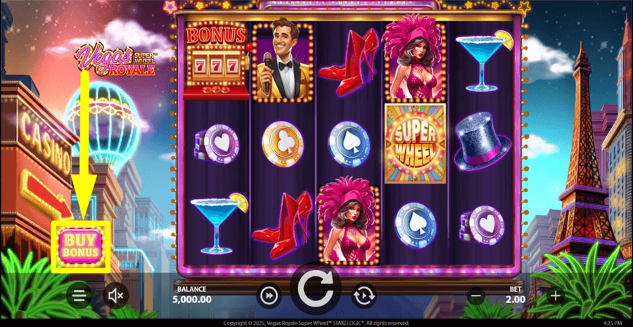 Vegas Royale Super Wheel Buy Feature