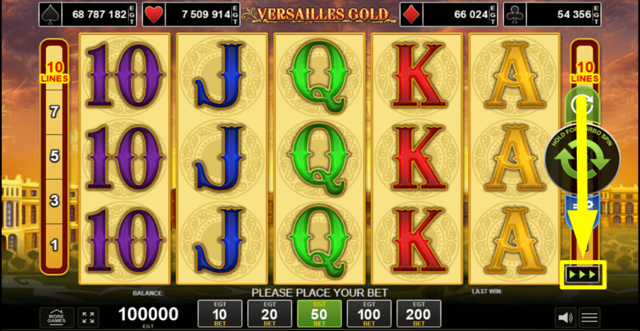 Versailles Gold Turbo Spin Feature