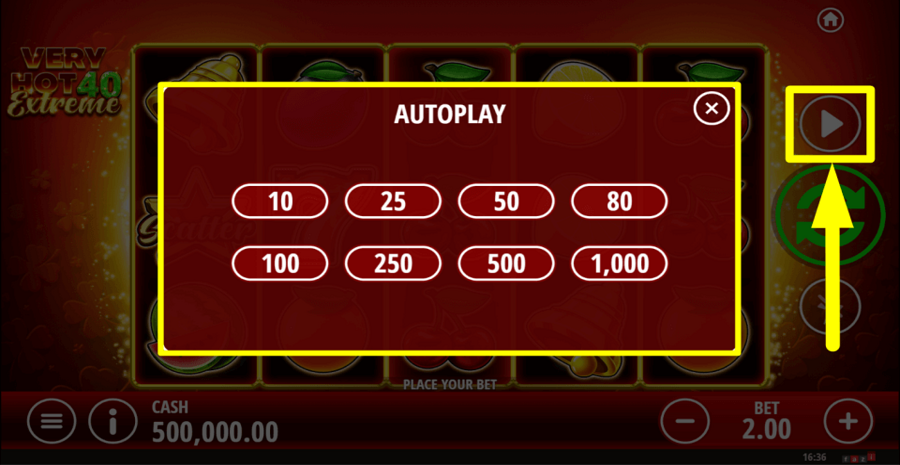 Very Hot 40 Extreme Autoplay Feature