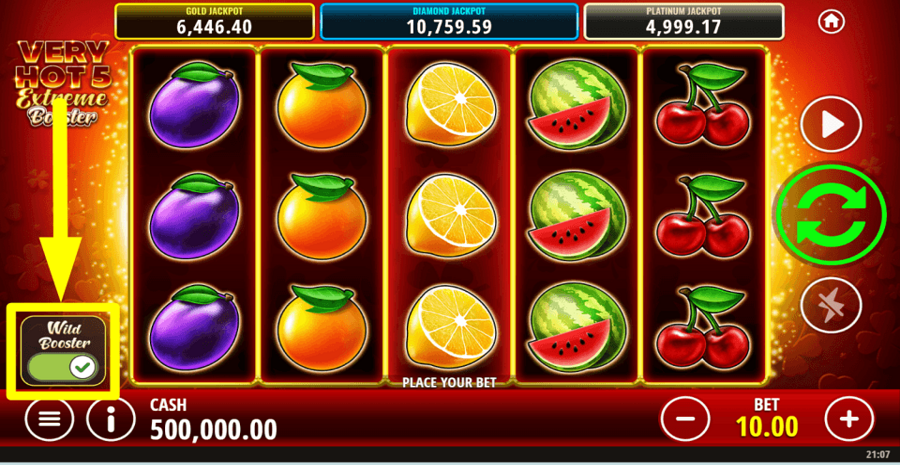 Very Hot 5 Extreme Booster Wild Booster Feature