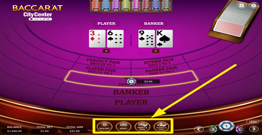 Vibra Gaming Baccarat Additional Controls