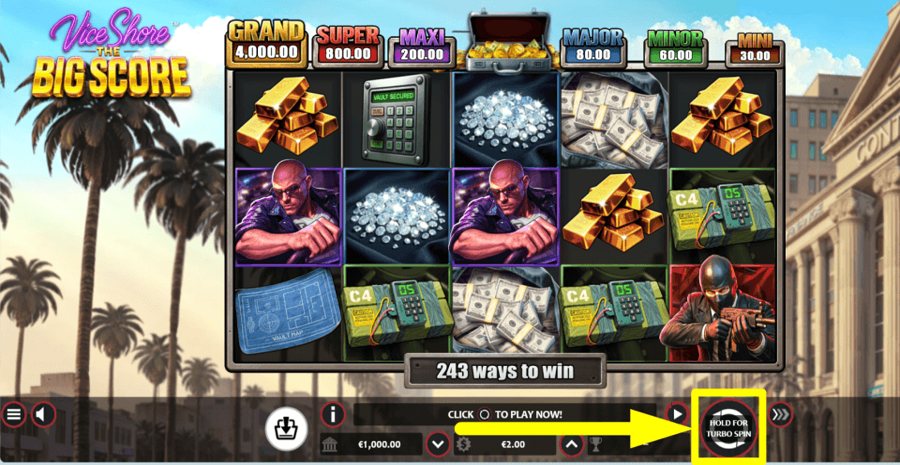 Vice Shore The Big Score Spin Button