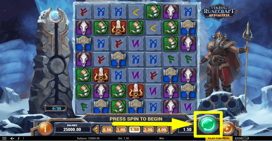 Viking Runecraft Apocalypse Spin Button