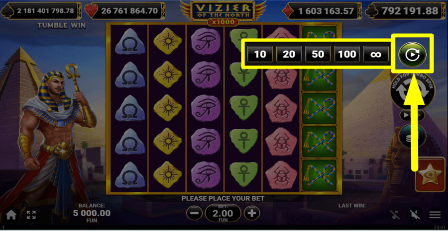 Vizier Of The North 1000 Autoplay Feature