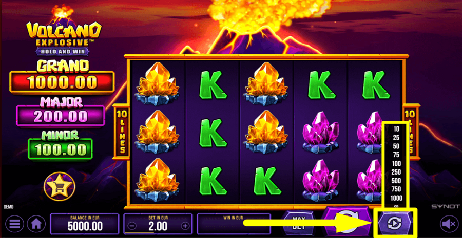 Volcano Explosive Autoplay Feature