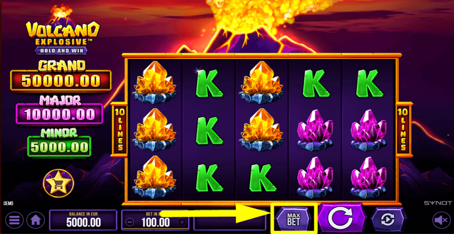 Volcano Explosive Max Bet Value