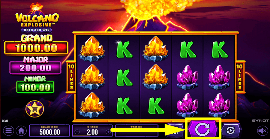 Volcano Explosive Spin Button